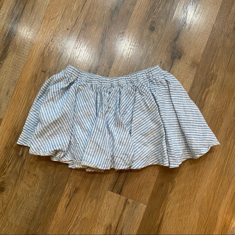 Little People Rocx LPR blue white seersucker twirl skirt skort 5t